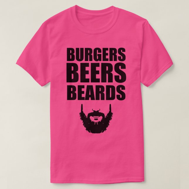 Burgers Öl Beards T Shirt (Design framsida)
