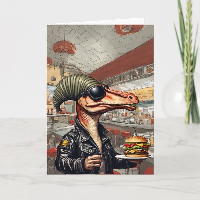 Burgersaurus Dinosaur-kort Tack Kort (Framsida)