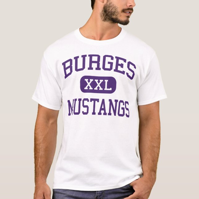 Burges - Mustangs - högstadium - El Paso Texas Tröja (Framsida)