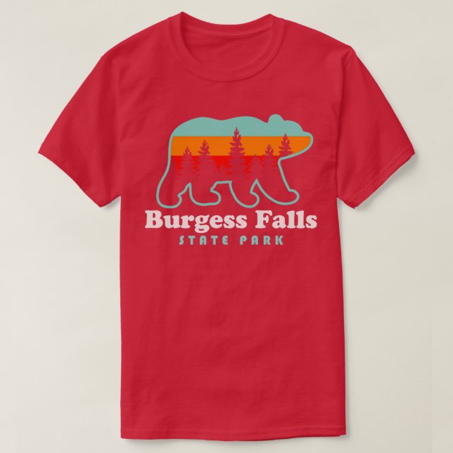 Burgess Falls State Park Hiking Tennessee Bear Ret T Shirt (Design framsida)