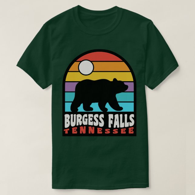 Burgess Falls State Park Hiking Tennessee Bear Ret T Shirt (Design framsida)