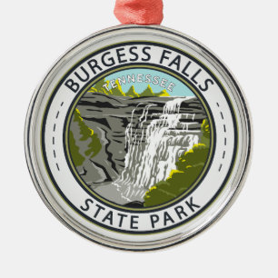 Burgess Falls State Park Tennessee Badge Julgransprydnad Metall