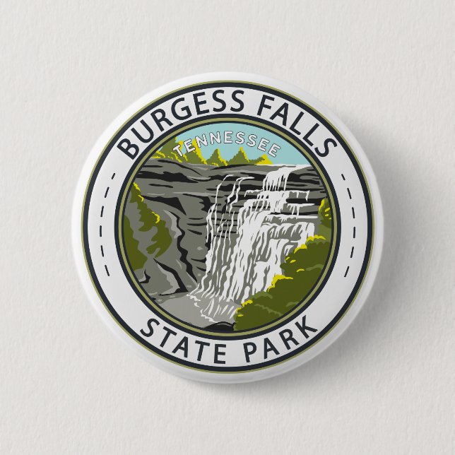 Burgess Falls State Park Tennessee Badge Knapp (Framsida)