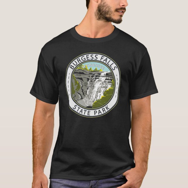 Burgess Falls State Park Tennessee Badge T Shirt (Framsida)