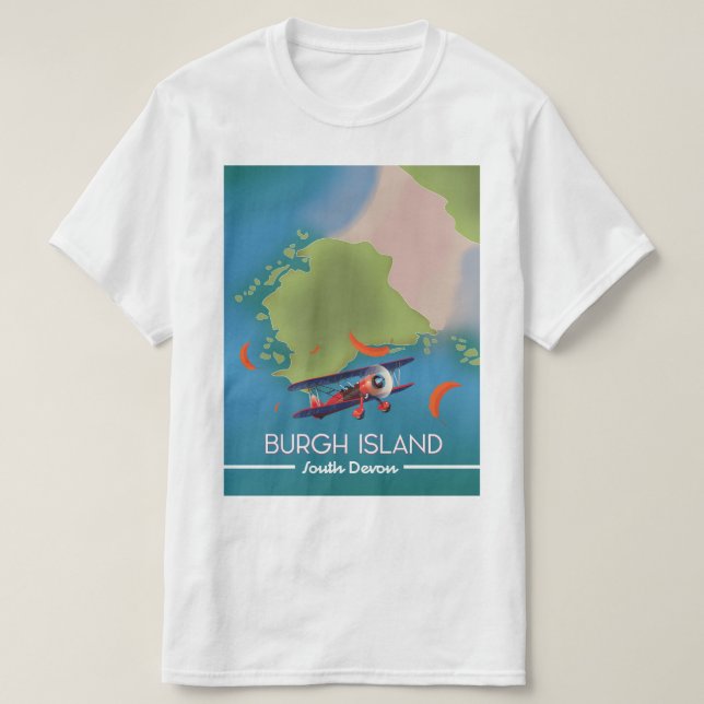 Burgh Island Devon resande karta T Shirt (Design framsida)