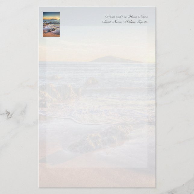 Burgh Island från Bantham vid Sundown... Brevpapper (Framsida)