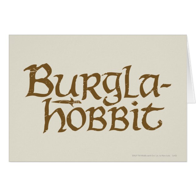 Burgla Hobbit Hälsningskort (Framsidan Horizontal)
