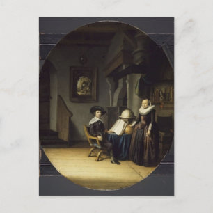 Burgomaster Hasselaar och hans fru av Gerrit Dou Vykort
