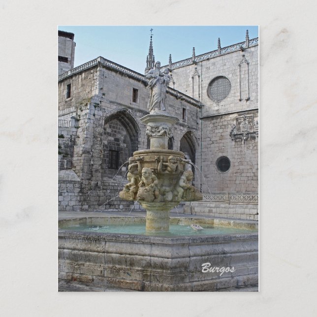 Burgos Cathedral Fontän vycard Vykort (Framsida)