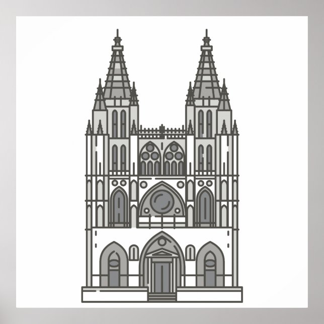 Burgos Cathedral World Landmark Poster (Framsidan)