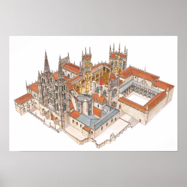 Burgos katedral. Spanien Poster (Framsidan)