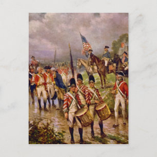 Burgoyne kapitulation vid Saratoga av Percy Moran Vykort