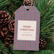 Burgund och Blå Gingham Jul