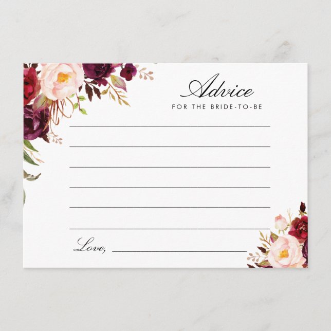 burgundär och  blommigt rådkort (Framsida)