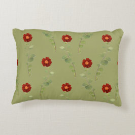 Burgundblommor och grönt: prydnadskudde