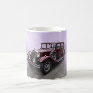 Burgunder 1930-tals Lyx Sedan Kaffemugg