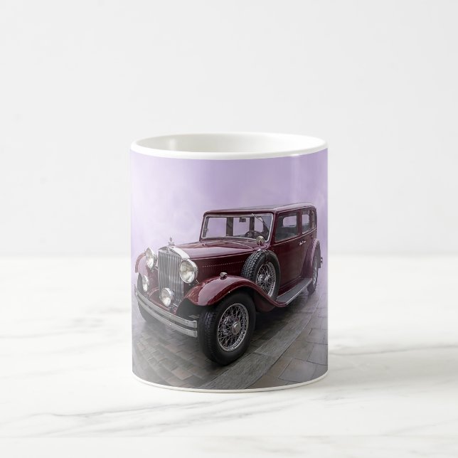Burgunder 1930-tals Lyx Sedan Kaffemugg (Center)