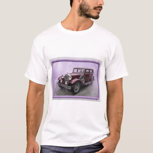 Burgunder 1930-tals Lyx Sedan T Shirt (Framsida)