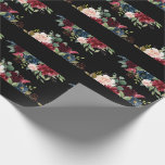 Burgunder Blommig Elegant Vacker Vattenfärg Presentpapper<br><div class="desc">Vacker elegant,  burgunder blommig vattenfärg svart bakgrund för många tillfällen. Så vacker.</div>