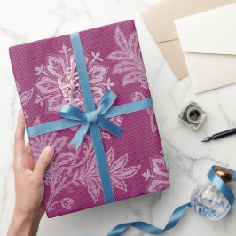 Burgunder Blommig Spets Bröllopsdusch Presentpapper