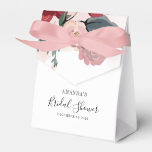 Burgunder Bröllopsdusch Blommig Personlig Presentaskar