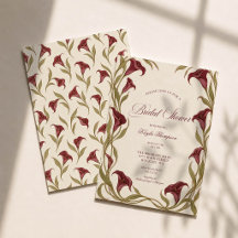 Burgunder Calla Lily Art Nouveau Bröllopsdusch