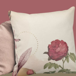 Burgunder & Crème Minimalistisk Blommig Design Kudde