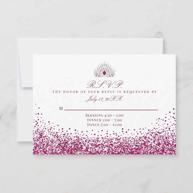 Burgunder Glitter Svarskort OSA Kort (Framsida)