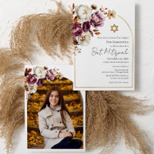 Burgunder höst blomster Bat Mitzvah Foto