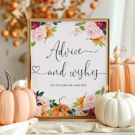 Burgunder höst råd och önskningar för Nygifta Poster