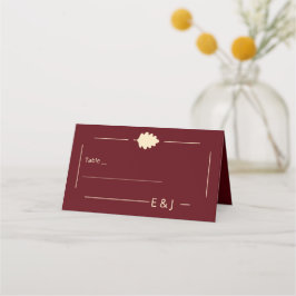 Burgunder höstbröllop placeringskort