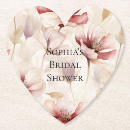 Burgunder Kräm Lavendel Blommig Bröllopsfest Underlägg Papper