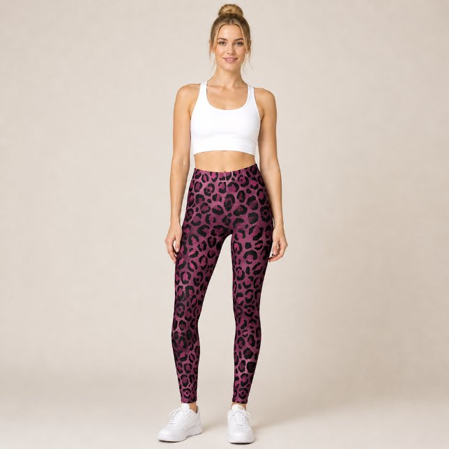 Burgunder Leopard Leggings (Skapare uppladdad)
