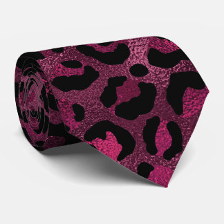 Burgunder Metallisk Leopardsmönster Slips
