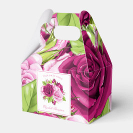 Burgunder och rosa rosor presentaskar