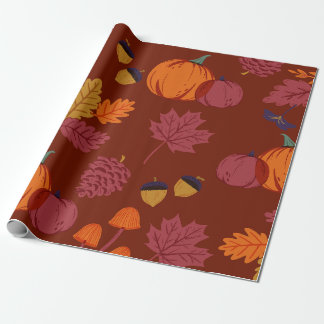 Burgunder Orange Elegant Illustrerade Pumpablad Presentpapper