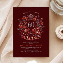 Burgunder Röd Elegant Blommig 80 & Fantastisk Föde