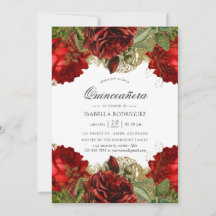 Burgunder Röda och Gamla Guldrosor Quinceañera