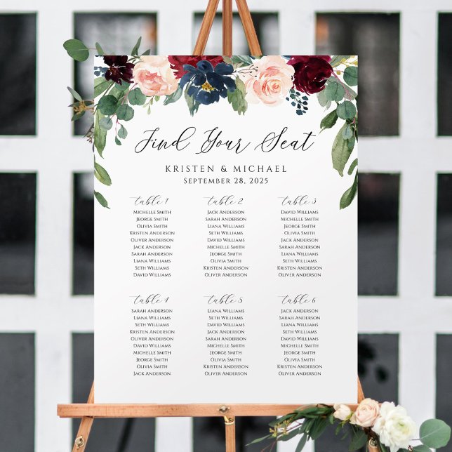 Burgunder Rosa Blommig Hitta Din Plats Placeringsp Poster (Skapare uppladdad)