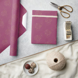 Burgunder Rosa Guld Rosor Presentpapper