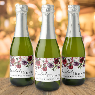 Burgunder Rosafärgad Blommig Bröllopsduschpresent