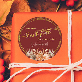 Burgunder Thanksgiving Business kundklistermärken Runt Klistermärke