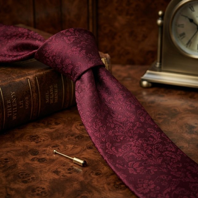 Burgunder Tonal Damask Jacquard Slips (Skapare uppladdad)