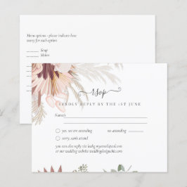 Burgunder Vin Pampas Gräs Tropisk Bröllop