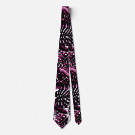 Burgunder Vin Tropiska Palmblad Ö Chic Nec Slips