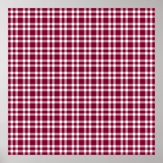 Burgunder Vit Karomottorning Poster (Framsidan)