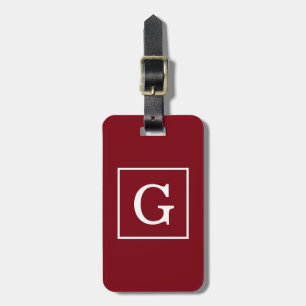 Burgunder Vit Ram Monogram Bagagebricka