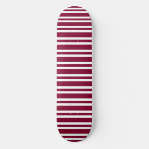 Burgunder Vita Ränder Sömlöst Mönster Mini Skateboard Bräda 18,5 Cm