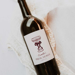 Burgunderbåge Bröllopsfest Etikett för Vin