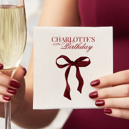 Burgunderbåge Födelsedag Pappersservett